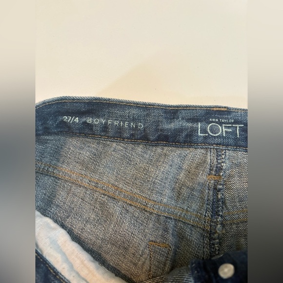 Loft frayed boyfriend jeans 100% Cotton Distressed Size 27/4 GUC! 0404 - Picture 9 of 10